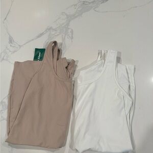 SHEIN Beige and White Jumpsuits